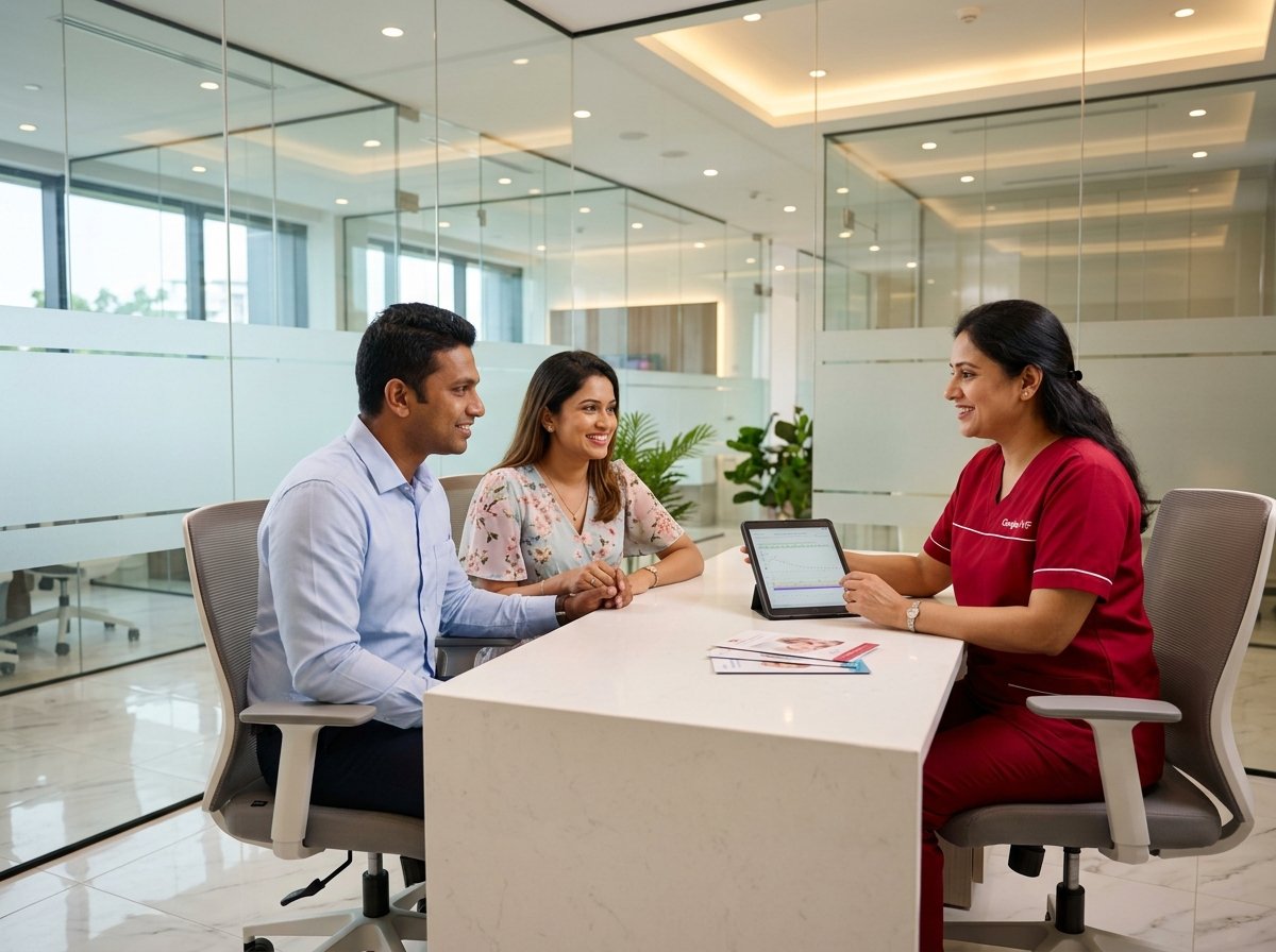 South Asian Couple in consultation