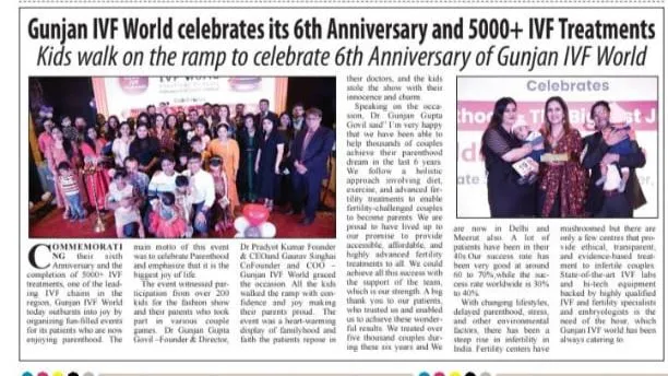 Gunjan IVF World celebrates 6th-Anniversary and 5000+ IVF Treatments 